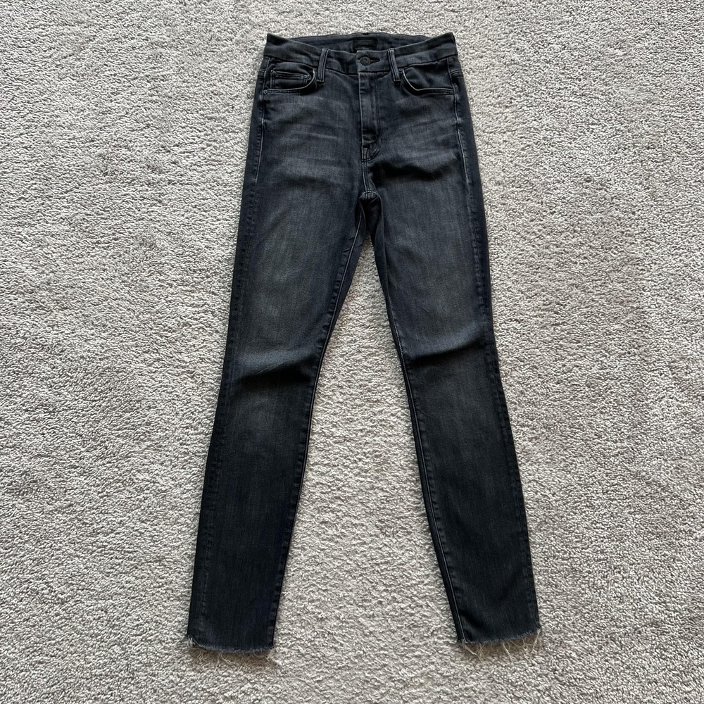 Mother High Waisted Looker Ankle Fray Best Kept Secret Jeans‎ Womens 24 Gray